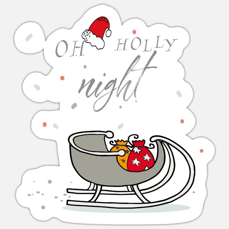 Holly Night - Sticker size S (10 x 10 cm) - white matte