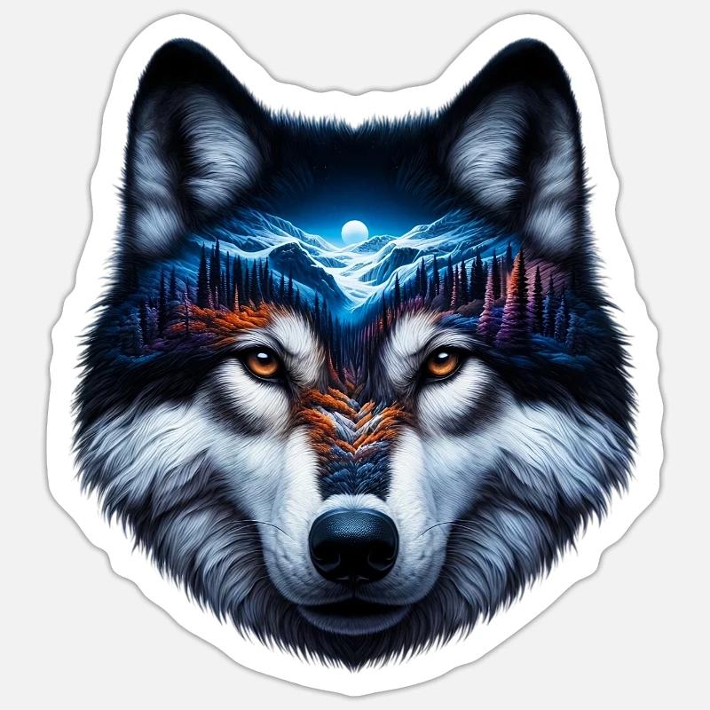 Wolf - Sticker size S (10 x 10 cm) - white matte