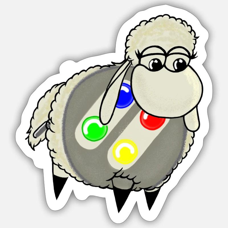 Wolly Sheepling Retro Pad - Sticker size S (10 x 10 cm) - white matte