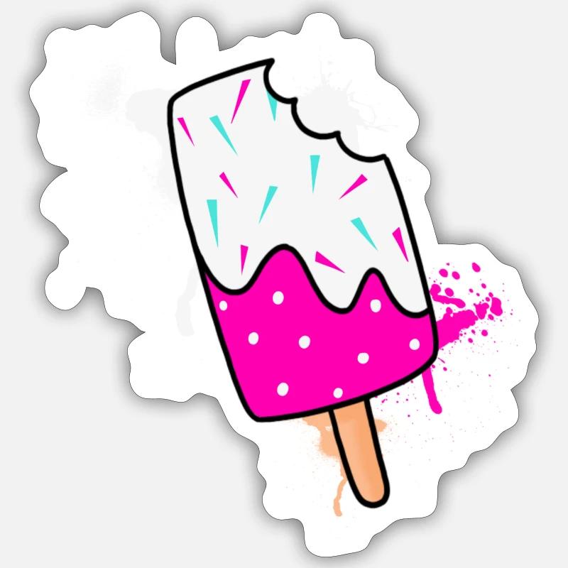 Glace - Sticker taille S (10 x 10 cm) - blanc mat
