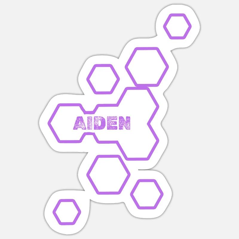 Name: Aiden - Sticker size S (10 x 10 cm) - white matte