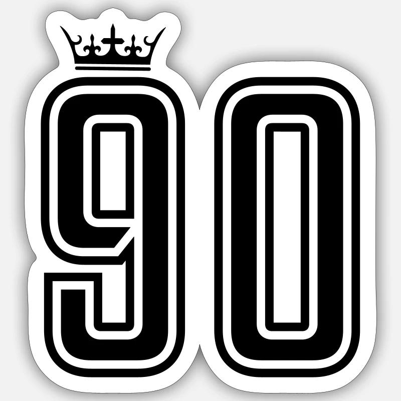 90 krone - Sticker Größe S (10 x 10 cm) - Mattweiß