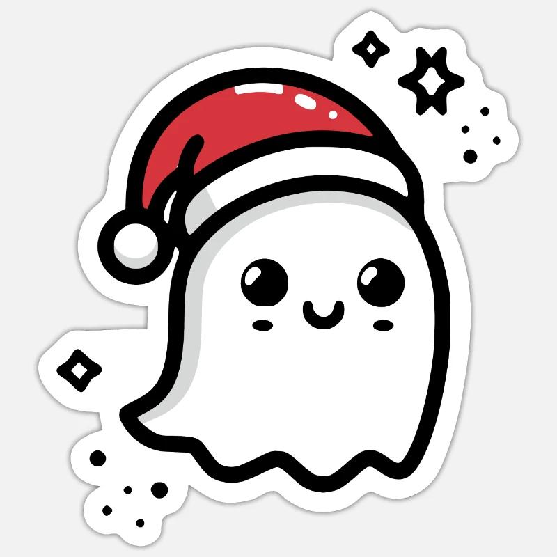 Cute Ghost Christmas - Sticker size S (10 x 10 cm) - white matte