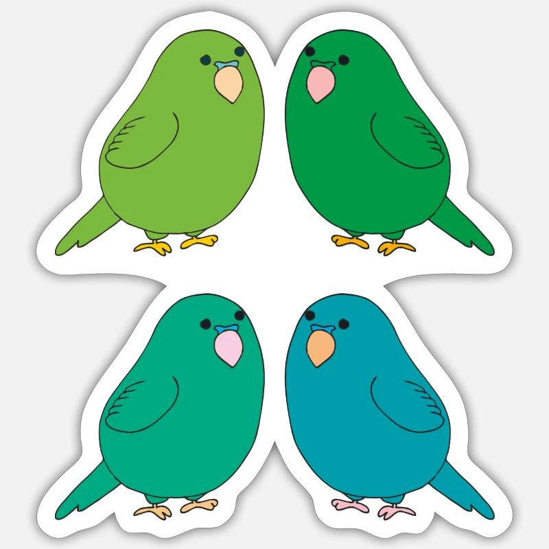Budgie 4fold Sticker size S (10 x 10 cm)