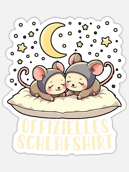 offizielles schlafshirt pärchen Lebkuchenmann-Kuch - Sticker Größe S (10 x 10 cm) - Mattweiß