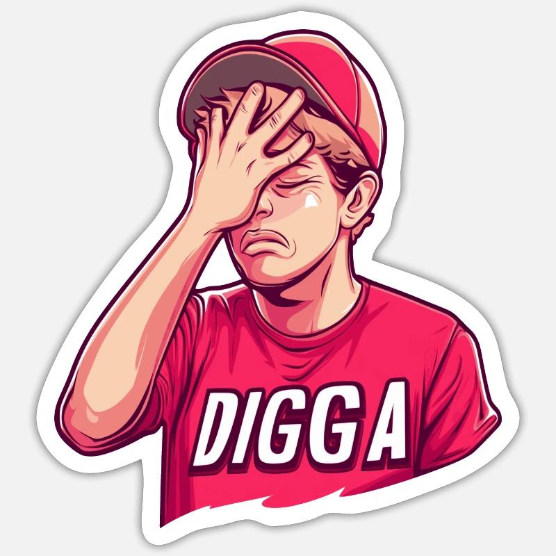 Digga Facepalm Sticker taille S (10 x 10 cm)