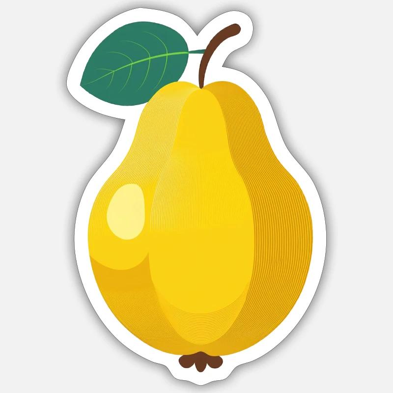 Quince or pear - Sticker size S (10 x 10 cm) - white matte