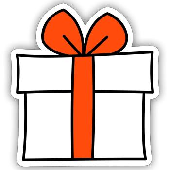 Geschenk dreifarbig - Sticker Größe S (10 x 10 cm) - Mattweiß - Vorne