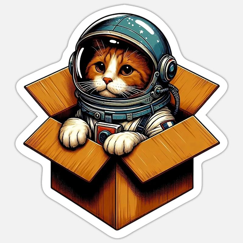 Astronaut Cat - Sticker size S (10 x 10 cm) - white matte