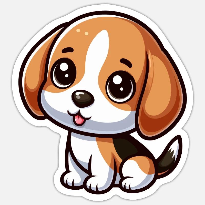 Chibi Beagle Dog Sticker size S (10 x 10 cm)