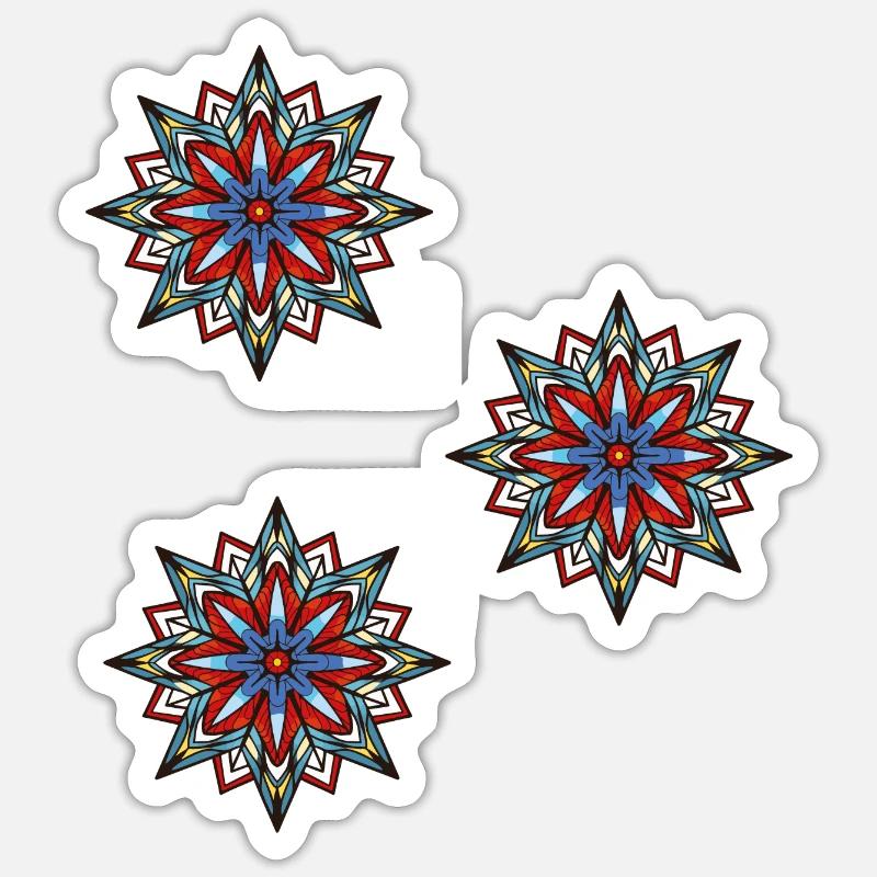 schneeflocke eiskristall - Sticker Größe S (10 x 10 cm) - Mattweiß