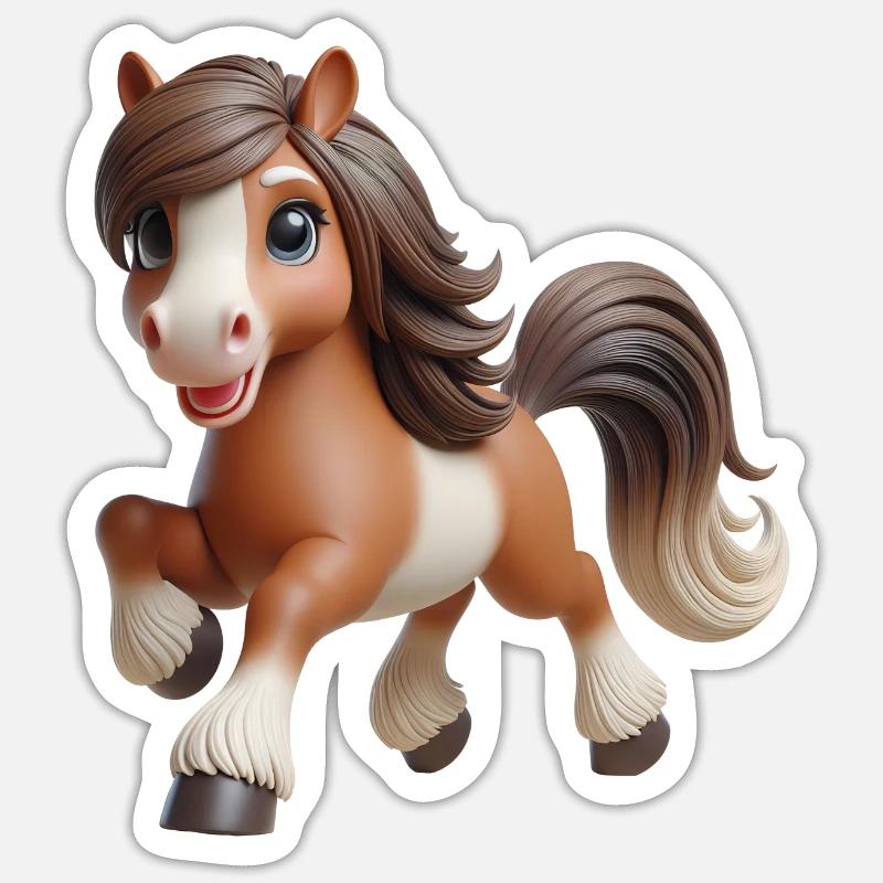 Pferd 1 - Sticker Größe S (10 x 10 cm) - Mattweiß