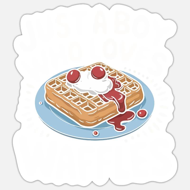 Waffles Breakfast Sweets - Sticker size S (10 x 10 cm) - white matte