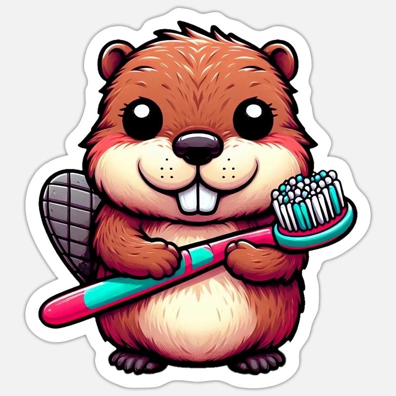 Beaver - Sticker size S (10 x 10 cm) - white matte