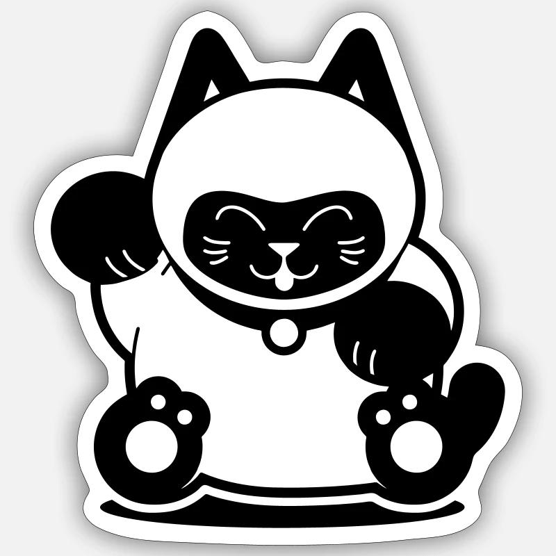 Chat de Siam - Sticker taille S (10 x 10 cm) - blanc mat