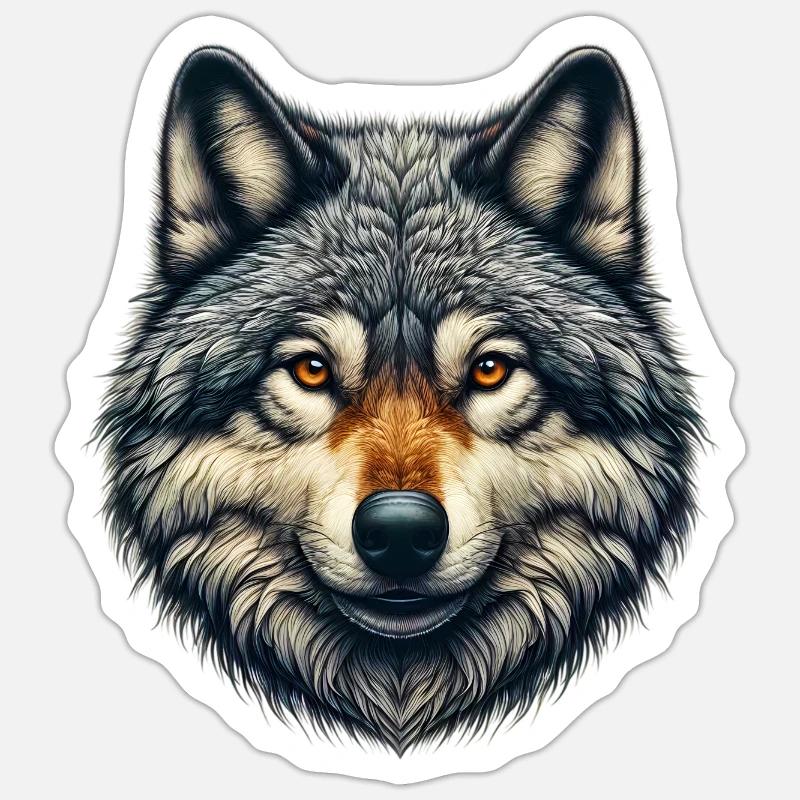 Wolf - Sticker size S (10 x 10 cm) - white matte