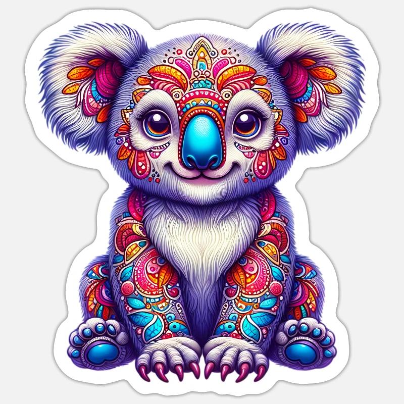 Koala - Sticker Größe S (10 x 10 cm) - Mattweiß