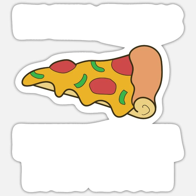Pizza - Sticker taille S (10 x 10 cm) - blanc mat