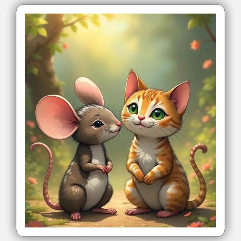 Didimaus69 / Catmouse 1 - Sticker Größe S (10 x 10 cm) - Mattweiß