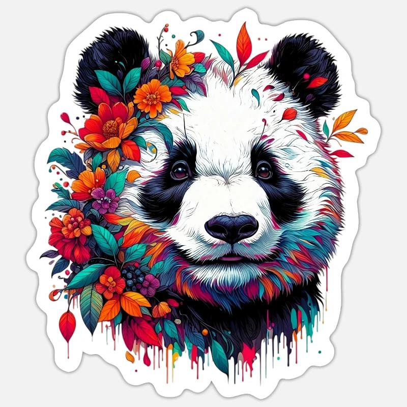 Panda - Sticker Größe S (10 x 10 cm) - Mattweiß