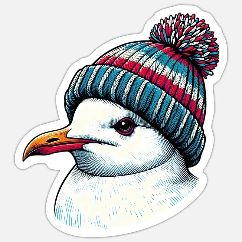 Gull - Sticker size S (10 x 10 cm) - white matte