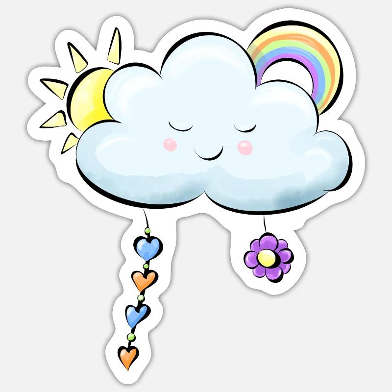 blue cloud - Sticker size S (10 x 10 cm) - white matte