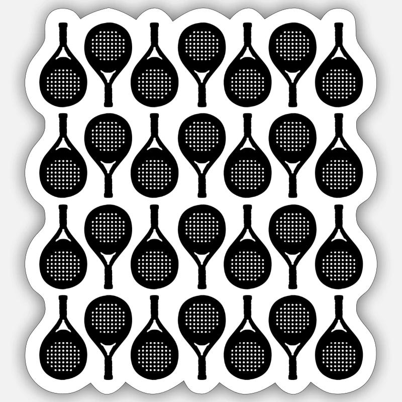 padel rackets pattern - Sticker size S (10 x 10 cm) - white matte