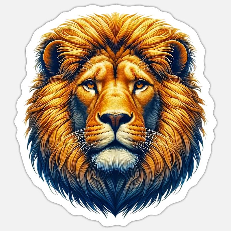 Lion - Sticker taille S (10 x 10 cm) - blanc mat