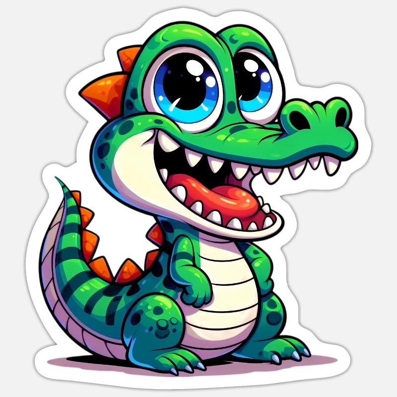 Alligator Crocodile - Sticker size S (10 x 10 cm) - white matte