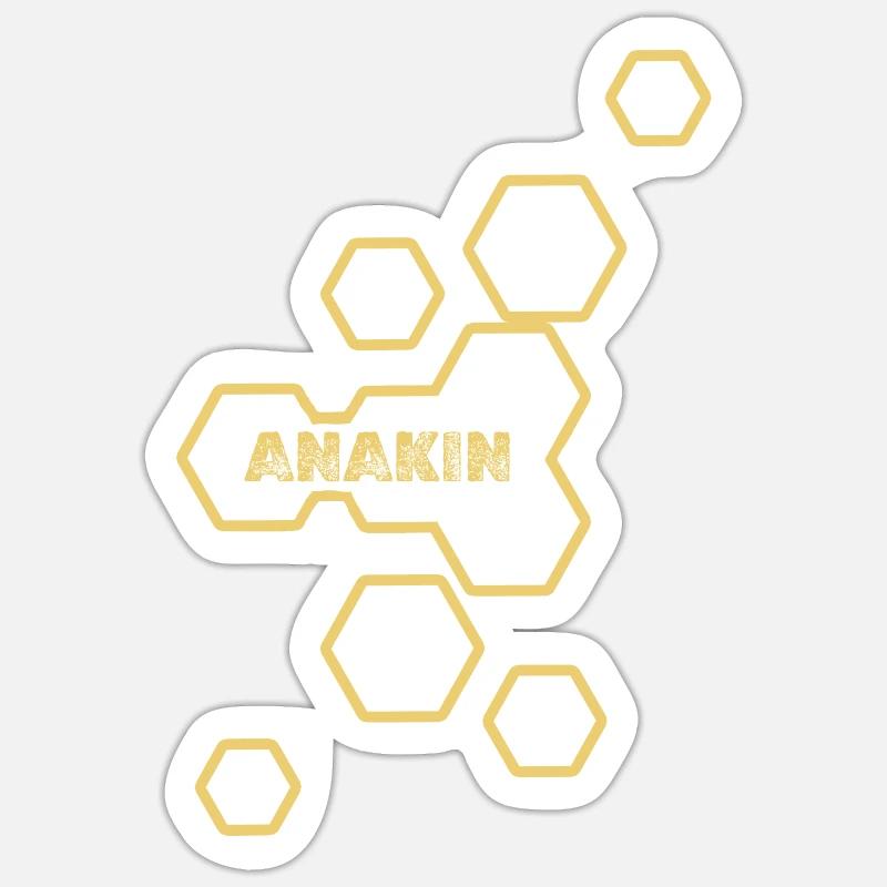 Nom : Anakin - Sticker taille S (10 x 10 cm) - blanc mat