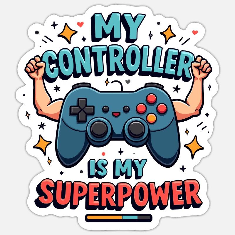 Gaming-Controller Superpower Design Sticker Größe S (10 x 10 cm)