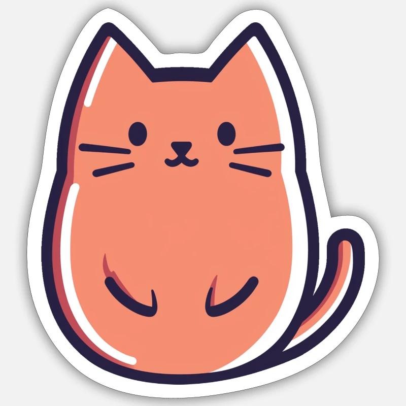 chat mignon, dessin de chat, chaton Sticker taille S (10 x 10 cm)