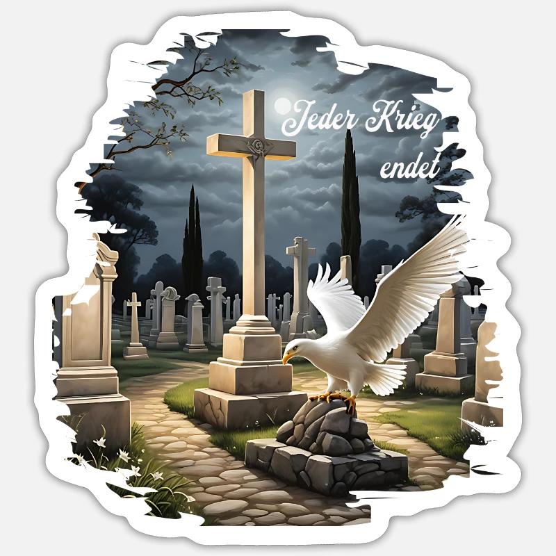 Frieden Kriegsende - Sticker Größe S (10 x 10 cm) - Mattweiß