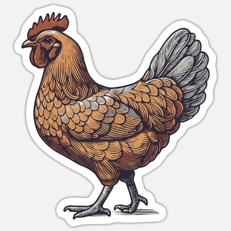 Coq - Sticker taille S (10 x 10 cm) - blanc mat