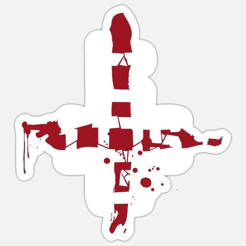 gottlos - Sticker Größe S (10 x 10 cm) - Mattweiß