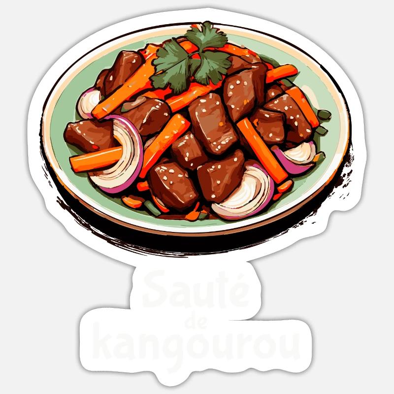 Kangaroo Stir-Fry - Plain Text Sticker size S (10 x 10 cm)