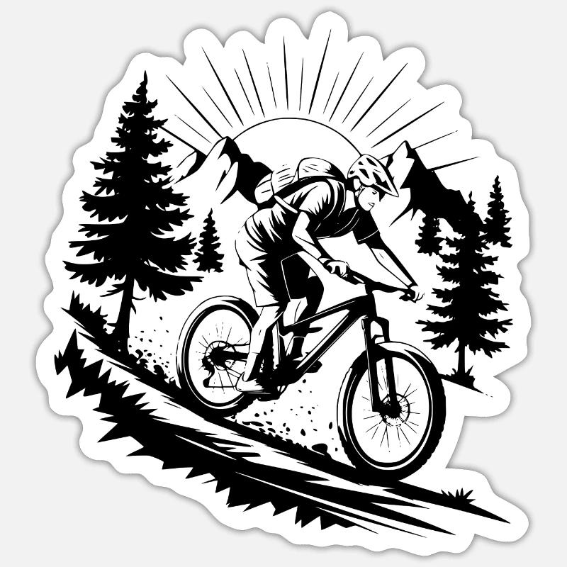 VTT VTT - Sticker taille S (10 x 10 cm) - blanc mat