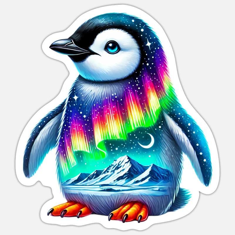 Pingouin - Sticker taille S (10 x 10 cm) - blanc mat