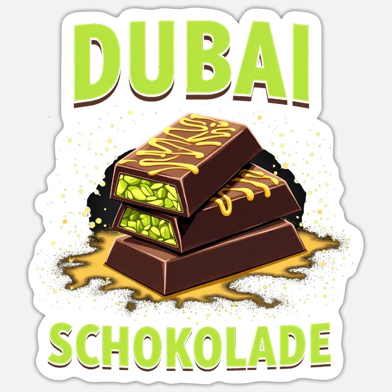Dubai Chocolate - Chocolate Meme - Sticker size S (10 x 10 cm) - white matte