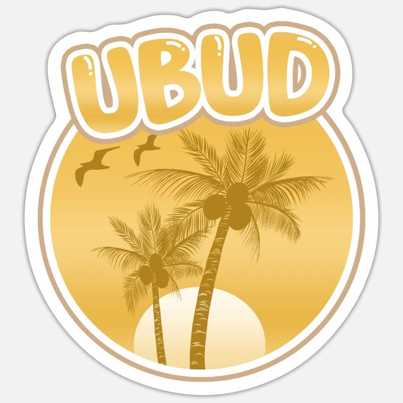 Ubud - Sticker Größe S (10 x 10 cm) - Mattweiß