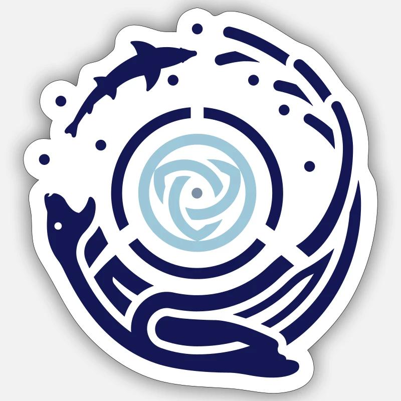 Tribal sealion - Sticker Größe S (10 x 10 cm) - Mattweiß