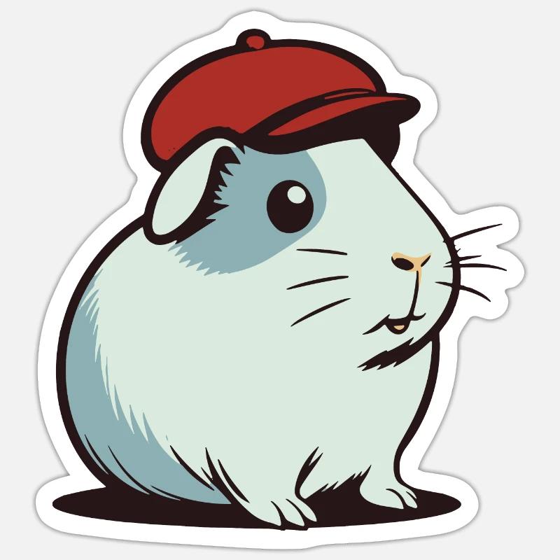 Cobaye - Sticker taille S (10 x 10 cm) - blanc mat