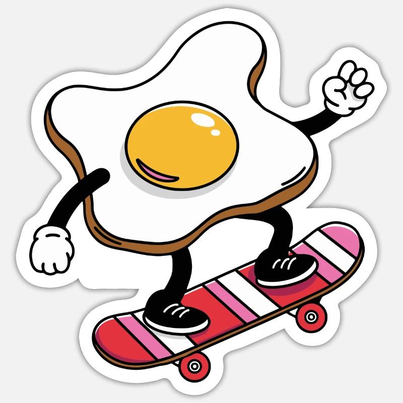 Skateboard Egg Daredevil - Sticker size S (10 x 10 cm) - white matte