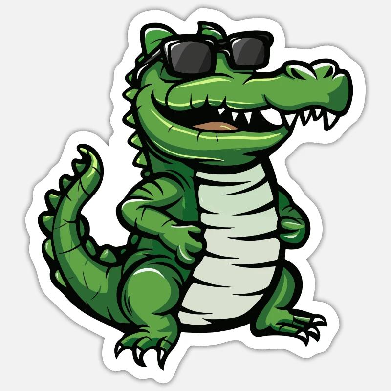 Alligator Cool Comic Sticker size S (10 x 10 cm)