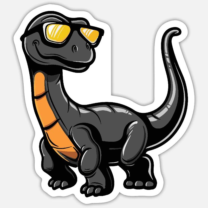 Dinosaur brontosaurus Cool Comic - Sticker size S (10 x 10 cm) - white matte