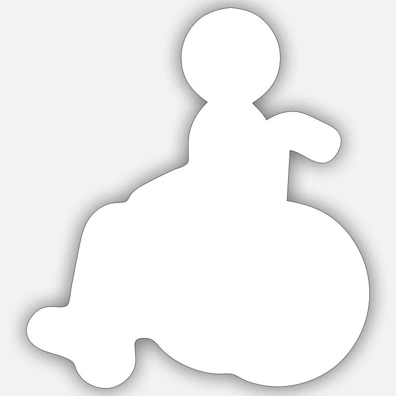 Rollstuhl - Sticker Größe S (10 x 10 cm) - Mattweiß