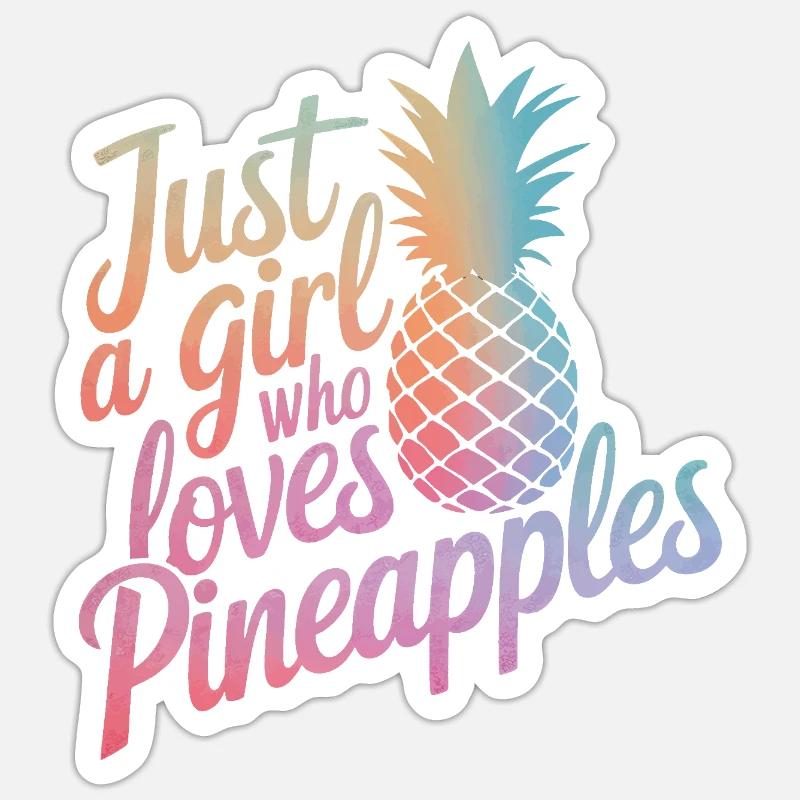 Pineapple tropical hawaiian fruit - Sticker size S (10 x 10 cm) - white matte