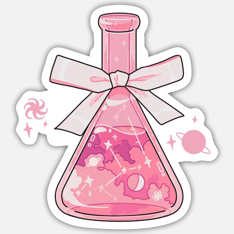 Chimie rose - Sticker taille S (10 x 10 cm) - blanc mat