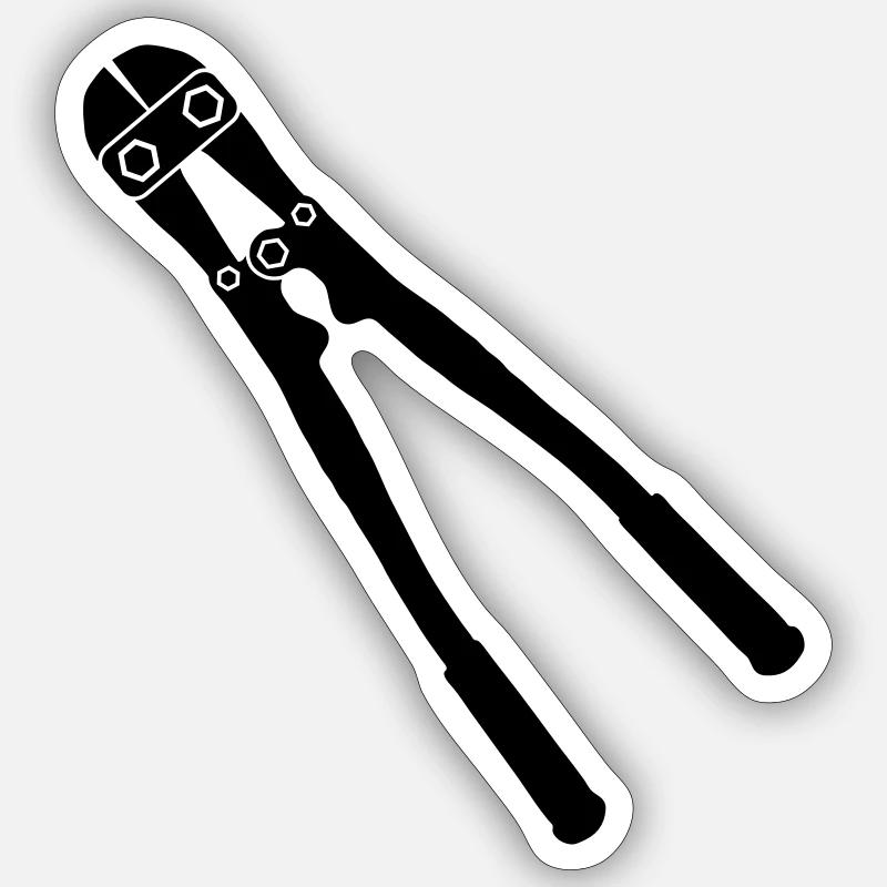 Eisenschere 2 C1 - Sticker Größe S (10 x 10 cm) - Mattweiß