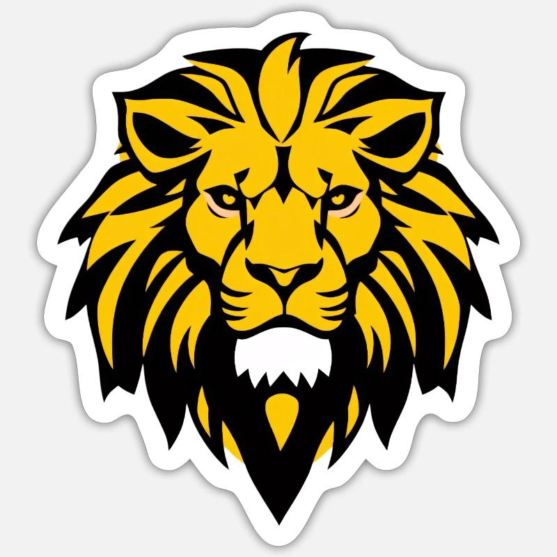 Löwe - Logo -Gelb - Sticker Größe S (10 x 10 cm) - Mattweiß